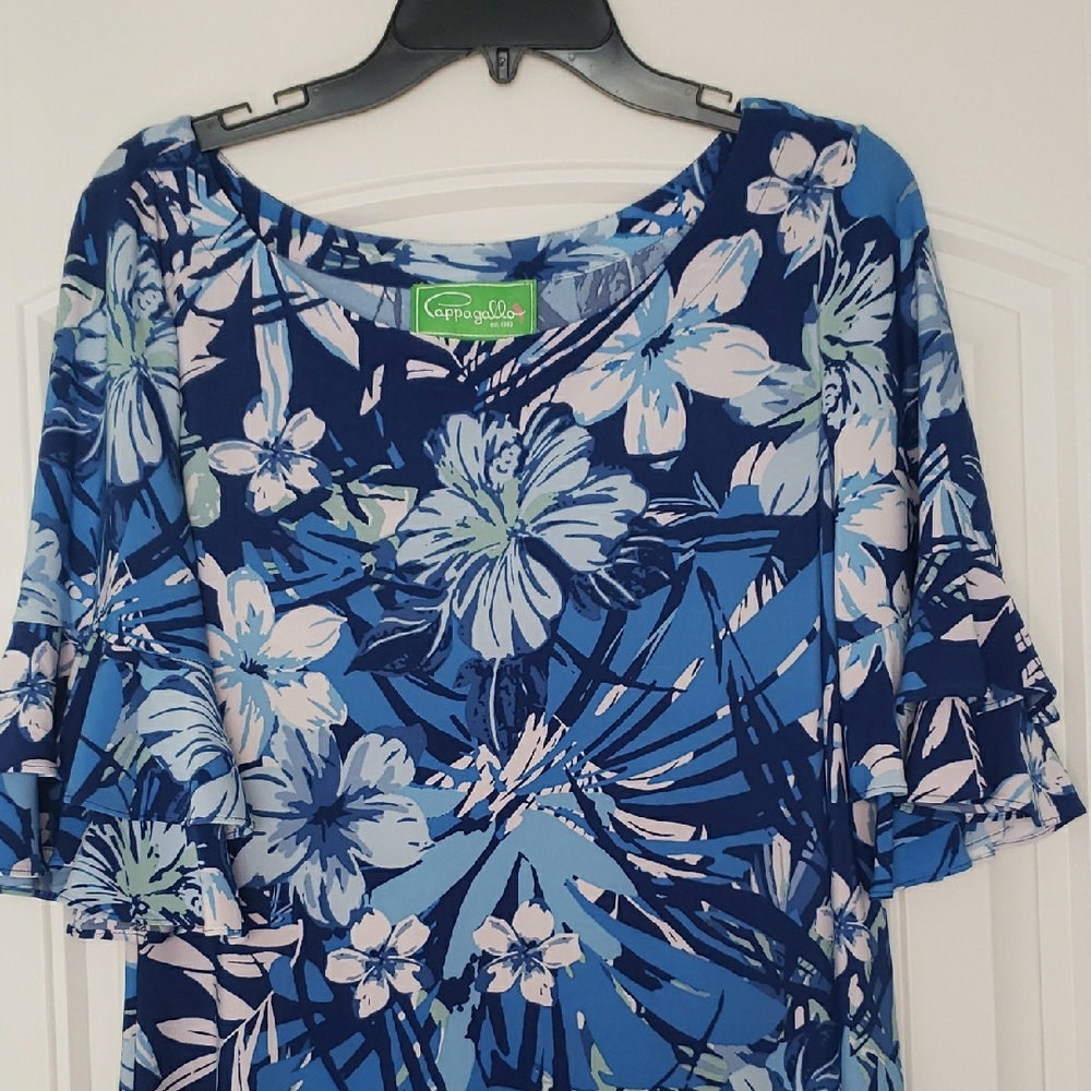 Cappagallo Blue Floral Dress - Picture 2 of 7